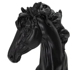 Figurine échec décoratif en polyrésine noire et dorée Cavalier modèle 1