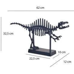 Figurine Déco T-Rex Aluminium Noir Statue Dinosaure 62 cm Décoration FineBuy