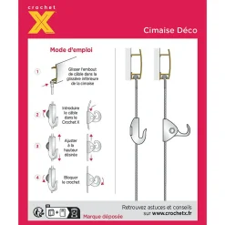 Fil de nylon (2 mètre) + 2 crochets X de sécurité.