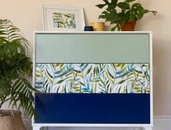 Film adhésif décoratif D-C-Fix Dekore Lorina PVC avec adhésif feuillage lisee mat et satiné vert L. 200 x l. 45 cm