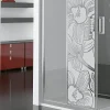 Film Fenêtre Anti Regard Occultant - FLEUR D'ORCHIDÉE - Stickers Autocollant Brise-Vue pour Vitre & Porte de Douche - 55x185cm