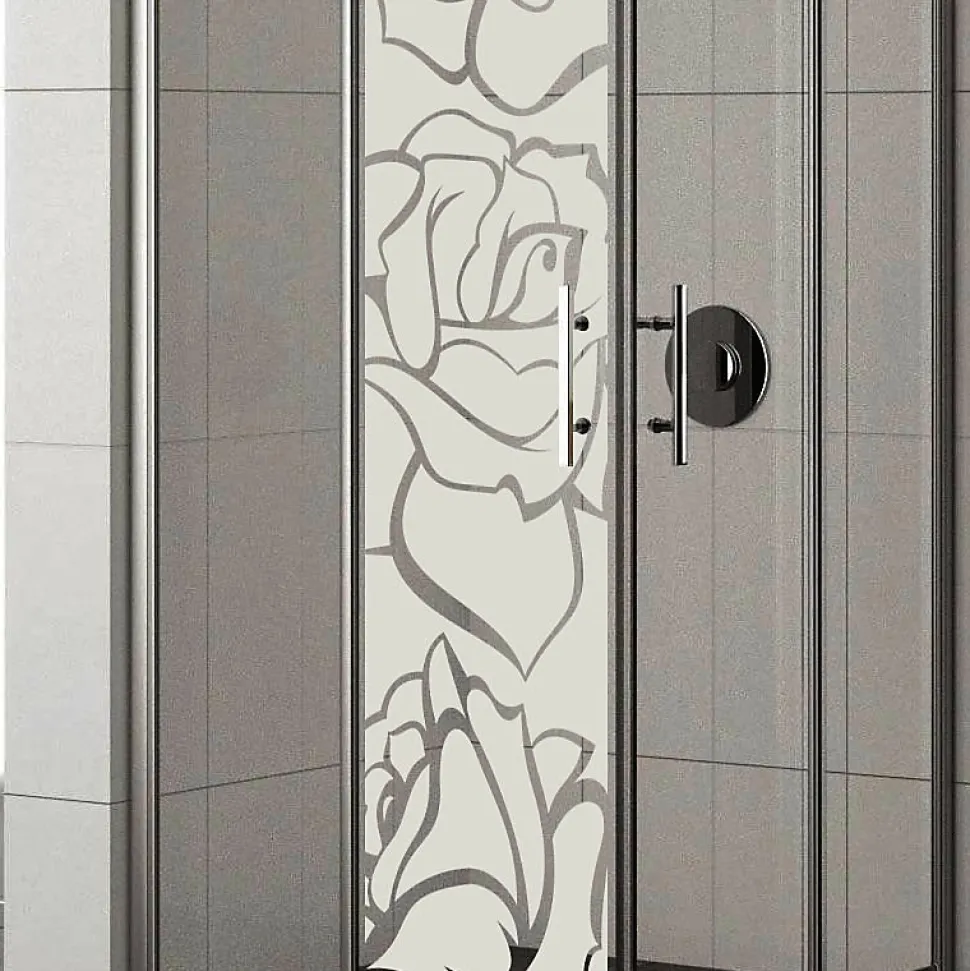 Film Fenêtre Anti Regard Occultant - ROSES - Stickers Autocollant Brise-Vue pour Vitre & Porte de Douche - 150x45cm