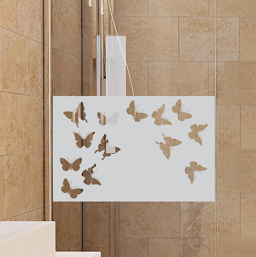 Film Fenêtre Anti Regard Occultant - PAPILLONS - Stickers Autocollant Brise-Vue pour Vitre & Porte de Douche - 55x85cm