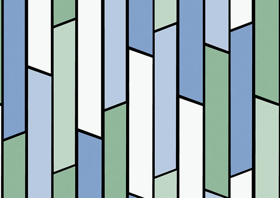Film occultant fenêtre statique effet vitrail bleu, vert 45 x 150cm D-C-Fix®