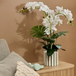 Fleur Artificielle Asia Orchidée H81 cm Pot en Grès Vert - Atmosphera