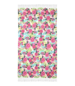 Fouta Fleurs Tropicales - 90x180 cm - 90x180cm - Rose