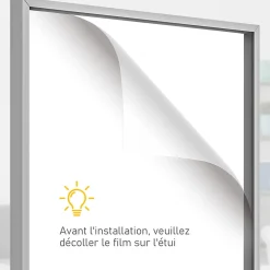 Frame box T-frame cadre aluminium pour maillot porte acrylique doublure interne feutre 70 x 90 cm argent