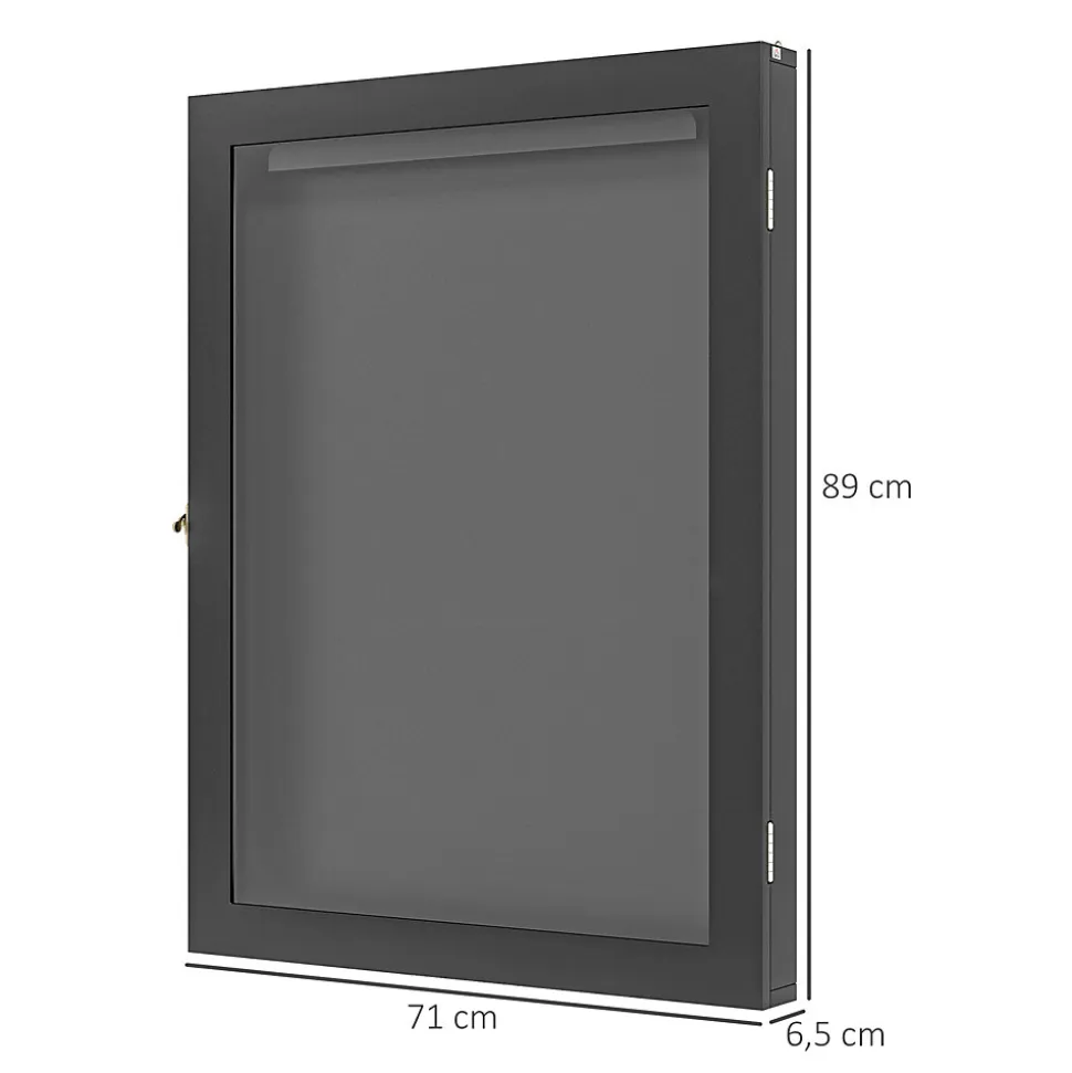 Frame box T-frame cadre pour maillot porte acrylique doublure interne feutre dim. 71L x 7l x 89H cm noir