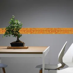 Frise adhésive 10 cm X 300 cm, décoration murale africaine géométrique, couleur, pour murs intérieurs.