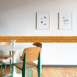 Frise adhésive 10 cm X 300 cm, décoration murale africaine géométrique, couleur, pour murs intérieurs.