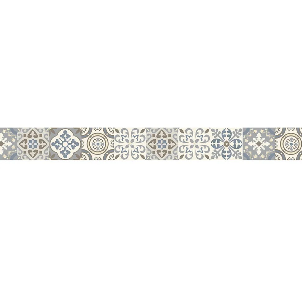 Frise adhésive autocollante 5 cm X 300 cm, motif carreaux de ciment style ancien, décorative borgatella.