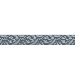 Frise adhésive autocollante 15 cm X 300 cm, décorative, bleu gris, motif feuilles botaniques - Setermoen.