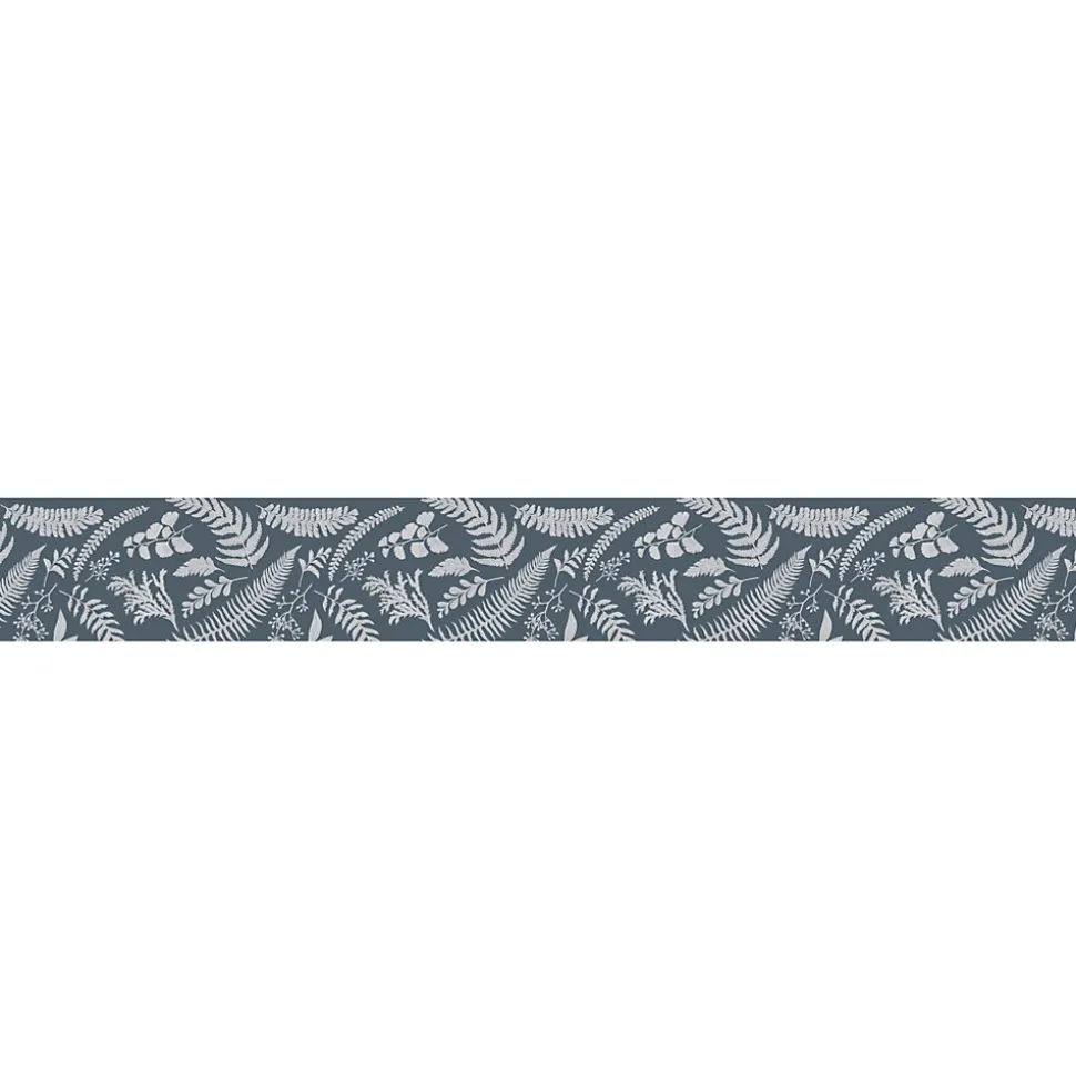 Frise adhésive autocollante 15 cm X 300 cm, décorative, bleu gris, motif feuilles botaniques - Setermoen.