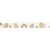 Frise adhésive autocollante 15 cm X 300 cm pour décoration chambre enfant, illustration escargots rigolots sur couleurs pastels.