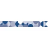 Frise adhésive autocollante Seventies, 5 cm x 300 cm, motif géométrique bleu et blanc, décoration murale intérieure.