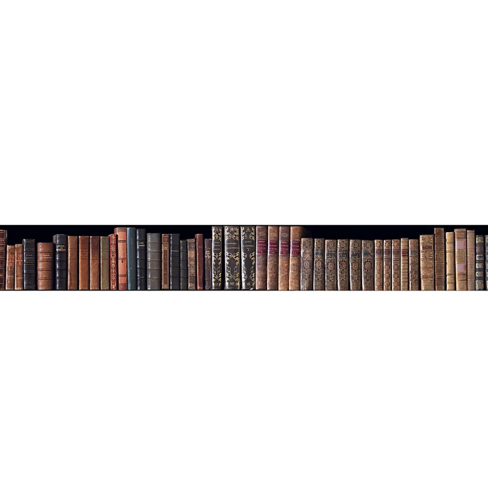 Frise adhésive autocollante 15 cm X 300 cm, style rustique, décorative, collection de livres anciens, décoration murale intérieure