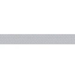 Frise adhésive autocollante 15 cm X 300 cm, motif pois blanc sur fond gris, décorative pour murs et meubles.