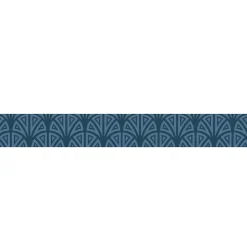 Frise adhésive autocollante Tromso Bleu, 15 cm X 300 cm, décoration murale eventail bleu géométrique, 150 cm