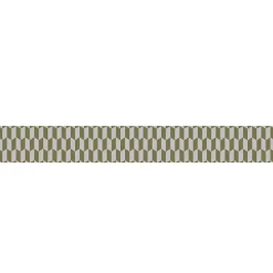 Frise adhésive autocollante Bjerkvik Olive, 15 cm X 300 cm, décorative, style graphique losange vertical.