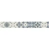 Frise adhésive autocollante 15 cm X 300 cm, motif carreaux de ciment ancien, borgatella bleu, décoration murale intérieure.
