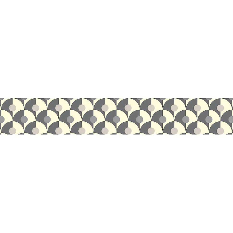 Frise adhésive autocollante Rossvol Gris, motif éventails Marron et Beige, 5 cm x 300 cm, décoration murale intérieure