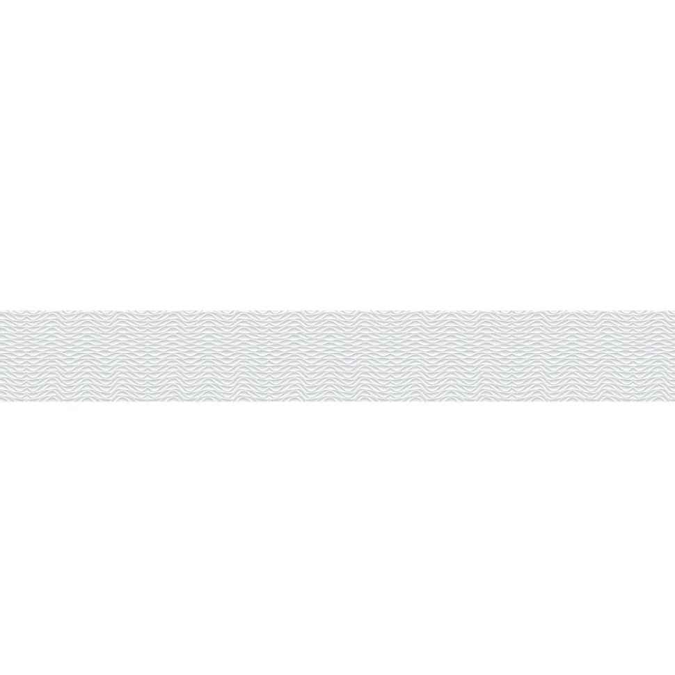 Frise adhésive Calypso 15 cm X 300 cm, décorative autocollante, motifs gris ondulés sur fond blanc - Décoration murale autocollant