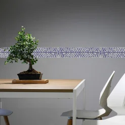 Frise adhésive déco géométrique abstraite, 10 cm X 300 cm, bleu graphique