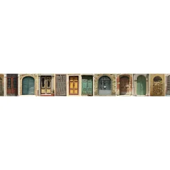 Frise adhésive décorative 10 cm X 300 cm, pour portes anciennes en bois et métal, photos imprimées.