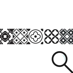 Frise adhésive décorative autocollante 5x300 cm, motif carreaux de ciment style ancien, terretière, décoration murale intérieure.