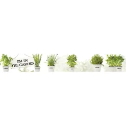 Frise adhésive décorative cuisine, motifs herbes aromatiques, 15 cm X 300 cm, autocollante.
