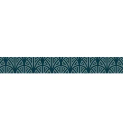 Frise adhésive décorative Tromso Vert, 15 cm x 300 cm, éventail vert sur fond foncé, décoration murale pour intérieur.