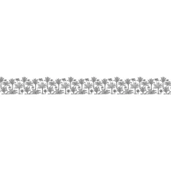 Frise adhésive Maere Gris, motif Palmiers 5 cm x 300 cm, décorative autocollante pour murs et meubles intérieurs.
