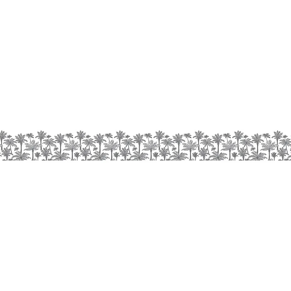 Frise adhésive Maere Gris, motif Palmiers 5 cm x 300 cm, décorative autocollante pour murs et meubles intérieurs.
