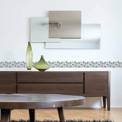 Frise adhésive Maere Gris, motif Palmiers 5 cm x 300 cm, décorative autocollante pour murs et meubles intérieurs.