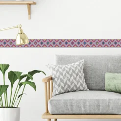 Frise adhésive multicolore motif tribal, 10 cm x 300 cm - Décoration murale