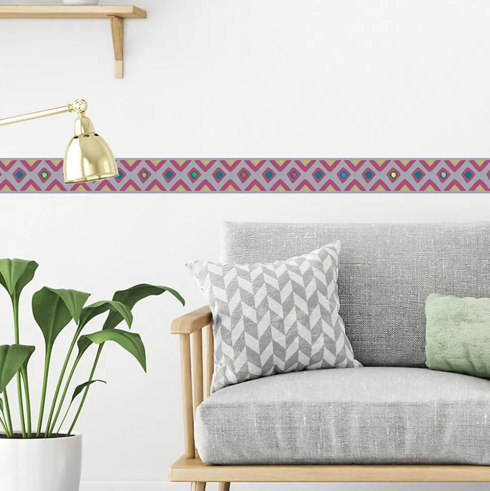 Frise adhésive multicolore motif tribal, 10 cm x 300 cm - Décoration murale