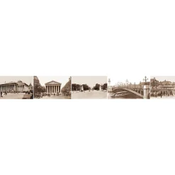 Frise adhésive Paris 10x300cm: Photos d'époque Madeleine, Champs-Élysées, Bourse. Décorez votre intérieur avec cette frise murale