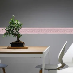 Frise adhésive rose clair, ondulation rose foncé, style géométrique, 5 cm x 300 cm, décoration intérieure