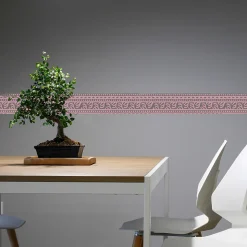 Frise adhésive rose et grise, 5 cm X 300 cm, style géométrique, décoration murale