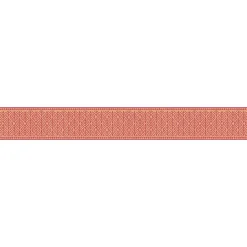 Frise adhésive rouge 10x300cm, déco artistique fleurs symétriques pour murs et sols - Décoration murale fleurs symétriques