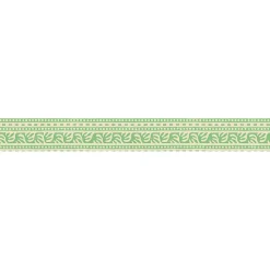 Frise adhésive Tankata 5x300cm, déco autocollante, motif graphique vert jaune, décoration murale autocollante