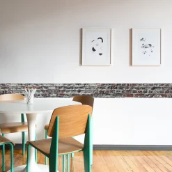 Frise adhésive trompe l'oeil brique, 15x300 cm, décoration murale intérieure
