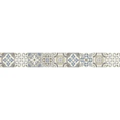 Frise adhésive 10x300 cm, carreaux de ciment style ancien, décorative autocollante Borgatella, idéale pour décorer votre intérieur