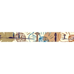 Frise adhésive 10x300 cm, décoration murale africaine multicolore, personnage traditionnel.