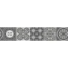 Frise adhésive 15x300 cm, style carreaux de ciment, gris blanc. Déco murale intérieure.