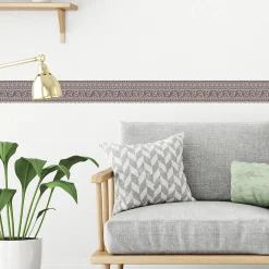 Frise adhésive 5x300cm, déco géométrique rose fuschia ondulée, décoration murale pour intérieur