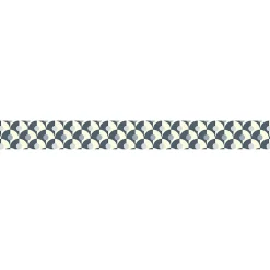 Frise Autocollante Décorative Rosvoll Bleu - Motif Éventails Bleu et Beige - 5 cm x 300 cm - Adhésive Murale