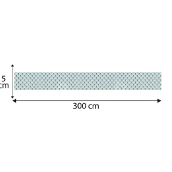 Frise décorative adhésive, arborea blanc, frise graphique au couleur vert d'eau et blanc, 5 cm X 300 cm