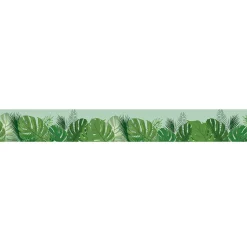 Frise décorative adhésive, amazonia, motif feuilles tropicals vertes, 5 cm X 300 cm