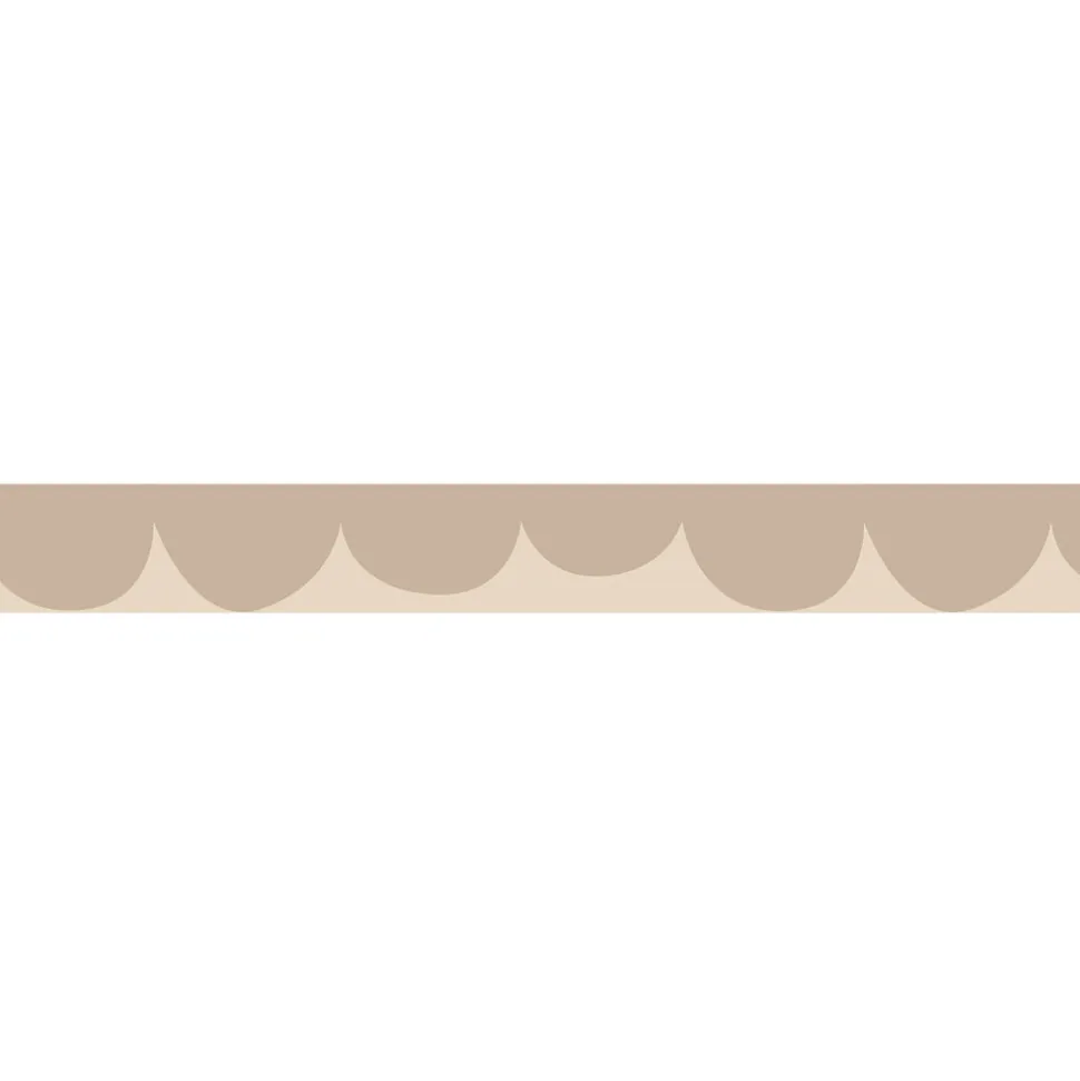 Frise décorative adhésive, festonnée irrégulier beige, motif géométrique, enfant, 5 cm X 300 cm